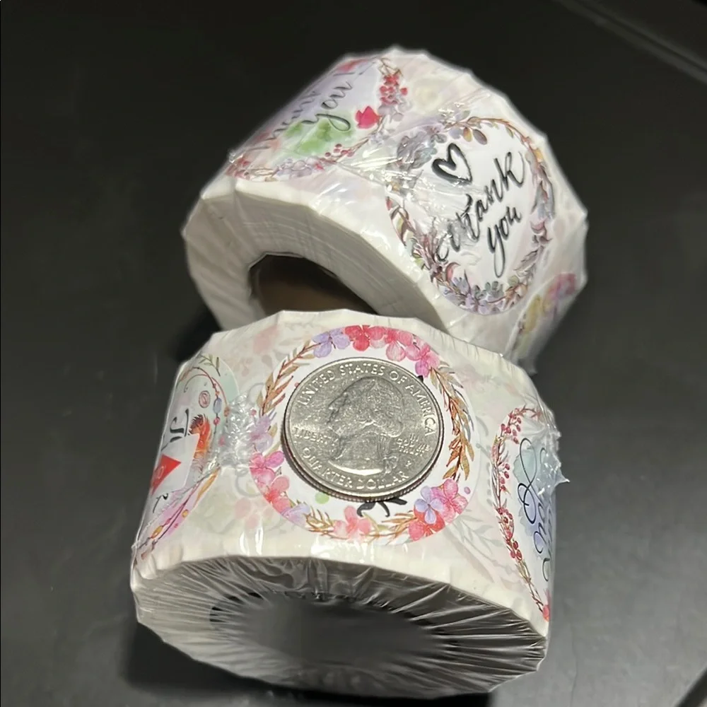 500 Floral Thank You Stickers